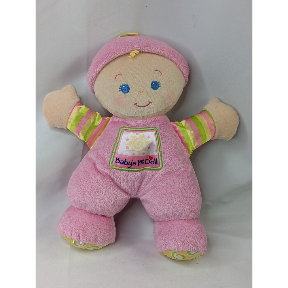 Fisher Price Babys First Doll Plush Rattle 10 Inch‎ 2008 Stuffed Animal Toy